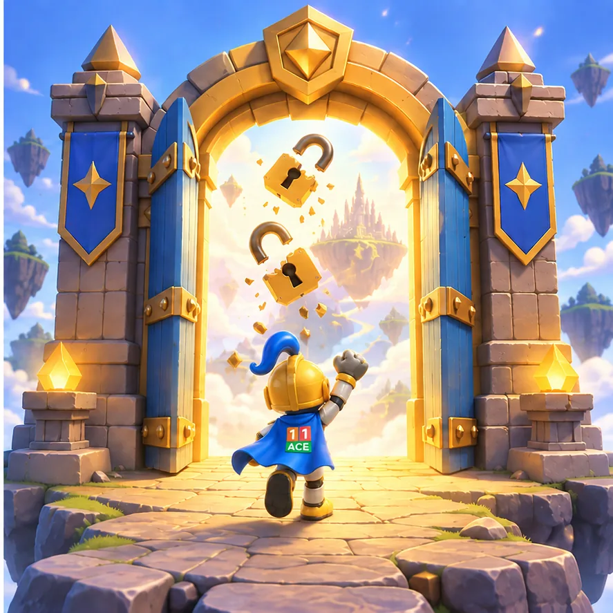 A gate opening in Eleven Ace Learn once a skill is mastered