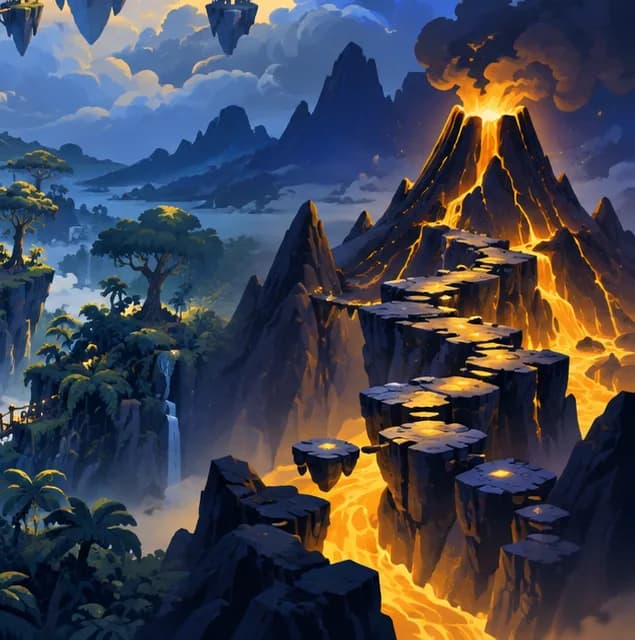 The volcano world in Eleven Ace Learn